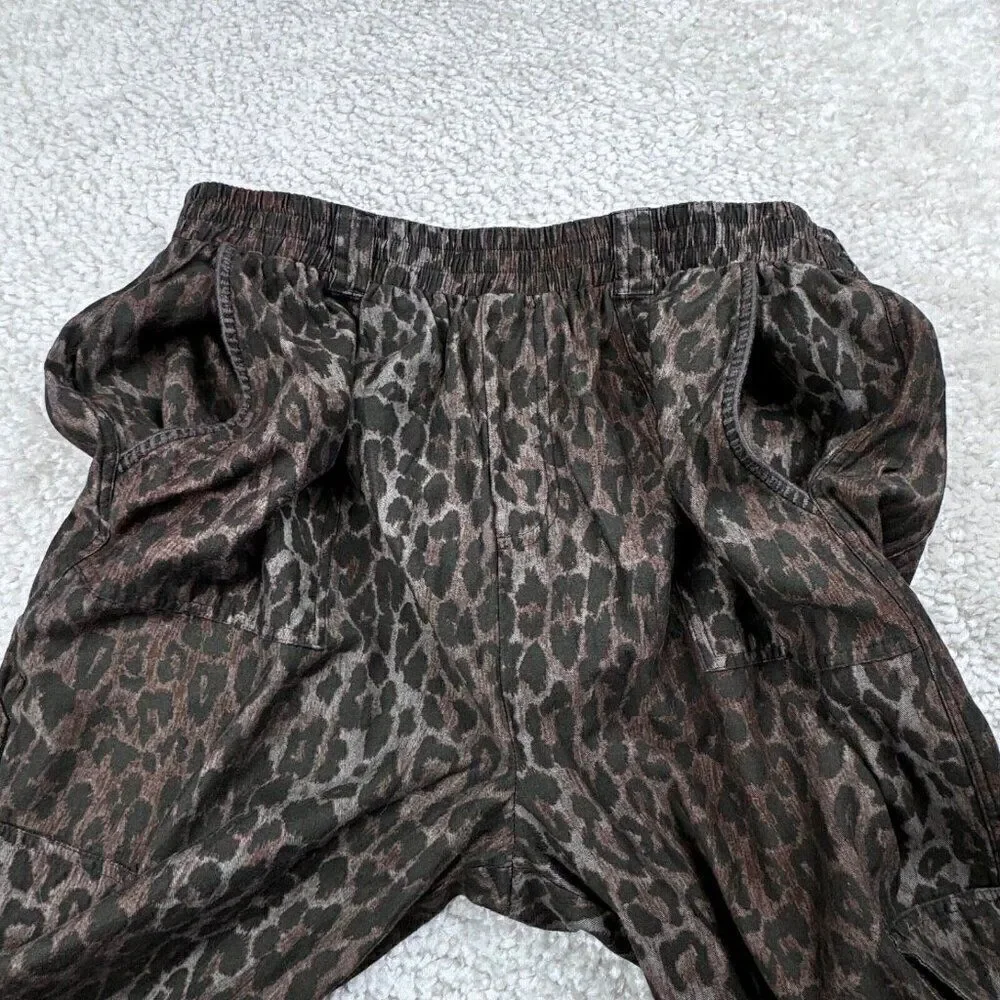 Johnny Was Workshop Shuri Leopard Embroidered Floral Cargo Pant Large